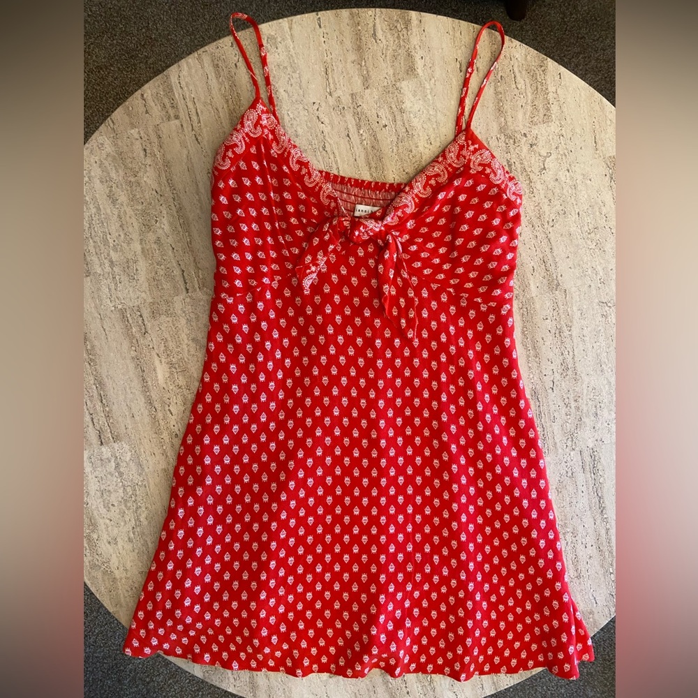 Gianni Bini Red and White Paisley Sundress